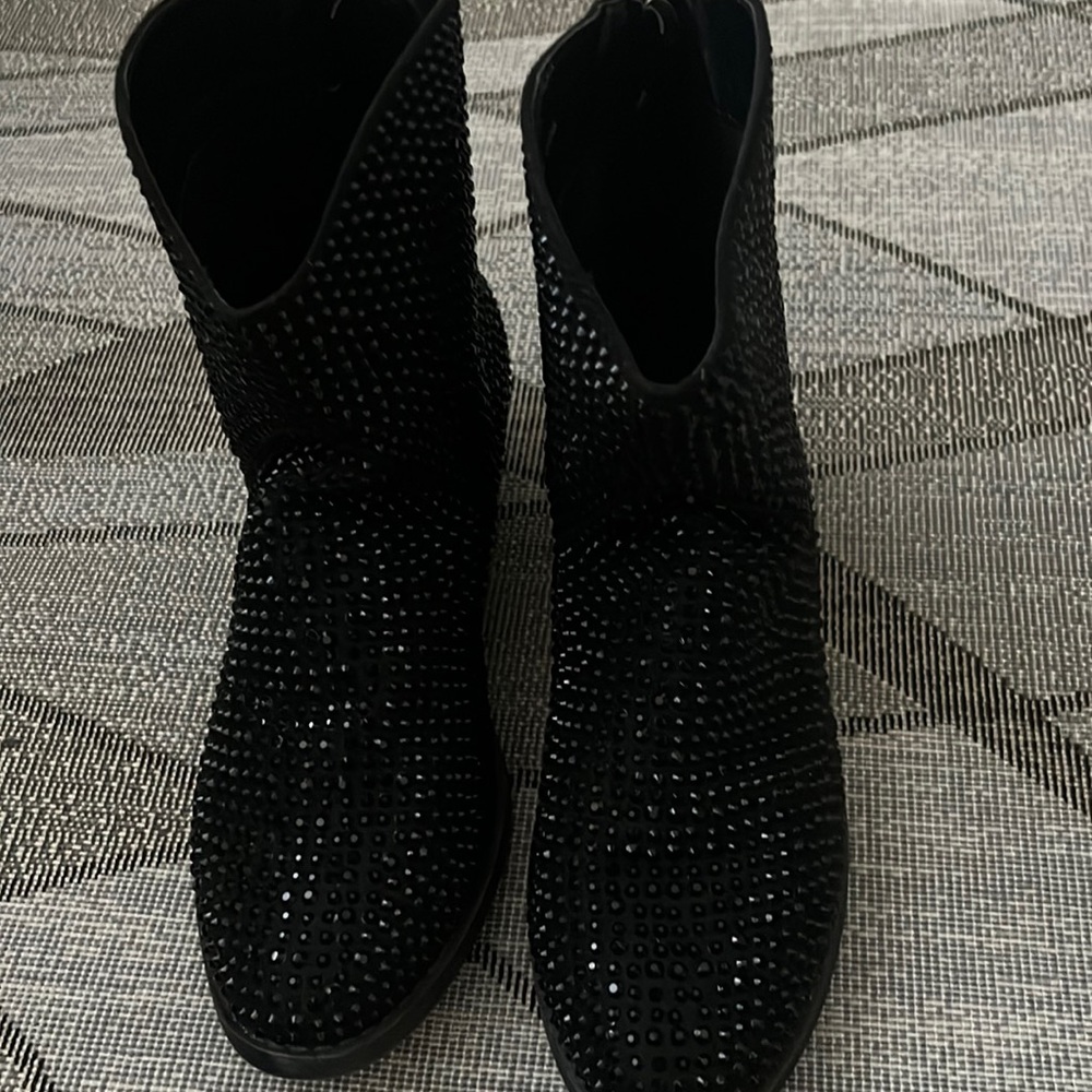Black embellished short boot
